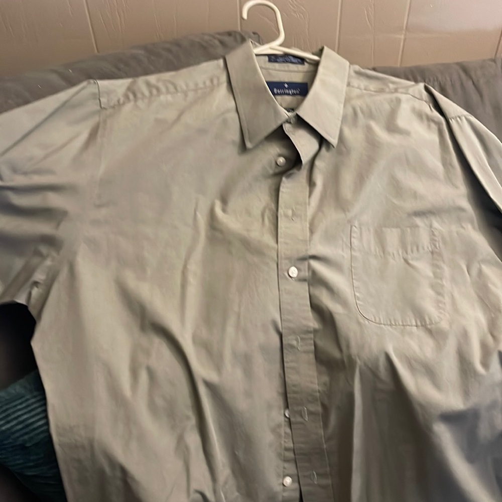 Men’s dress shirt greenish grey